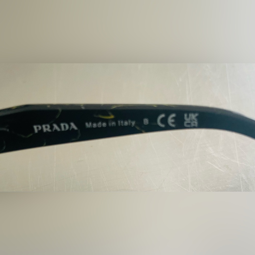 PRADA VPR O3Z Eyeglasses Black / White Marbled Square Eyeglasses With Hard Case - Picture 10 of 12